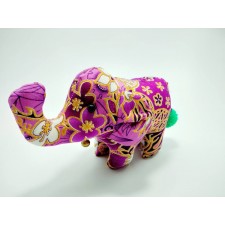 ตุ๊กตาช้างลายไทยสีม่วง