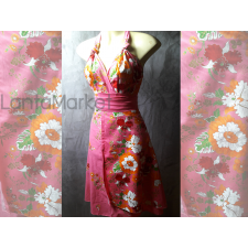 Dress Thai Traditional Fabric  Flowers Pink